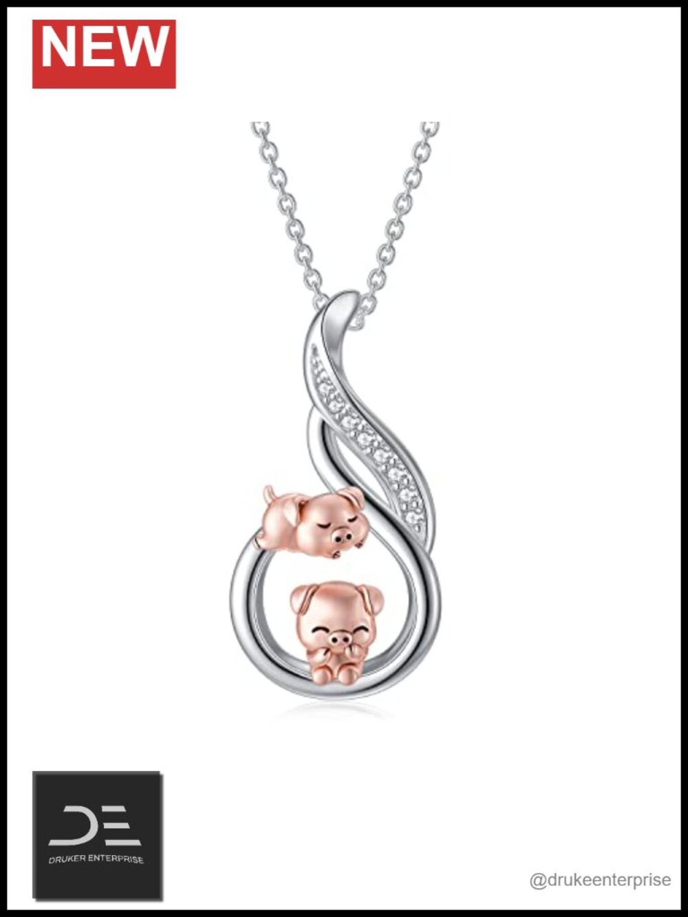 Sterling Silver Pendant Necklace Women Animal Jewelry Cute Charm